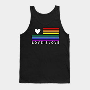 USA LGBT Pride -  American Flag Style Love is Love BOLD Tank Top